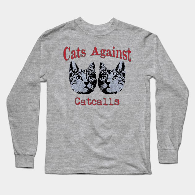 vintage funny cats against catcalls cat lovers Long Sleeve T-Shirt by masterpiecesai